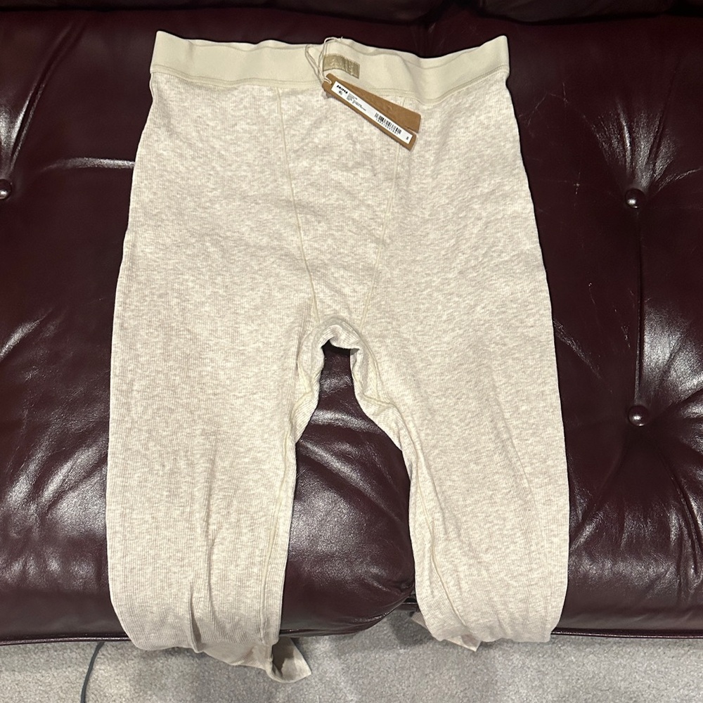 SKIMS Heather Oatmeal Cotton Rib Legging